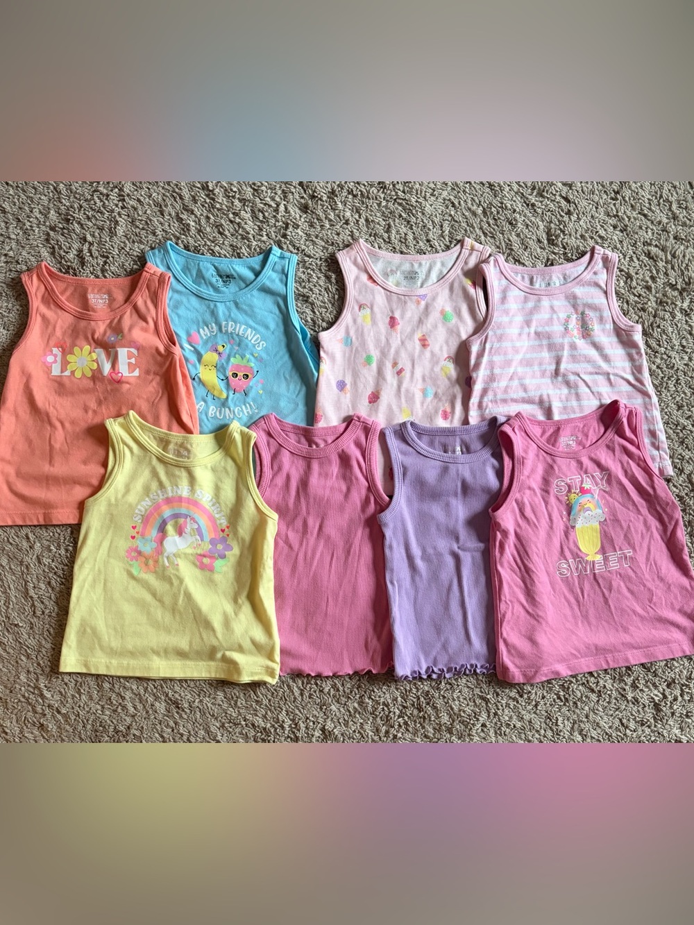 Garanimals Girls Tank Top Bundle 2T 3T – 7 Piece Summer Lot